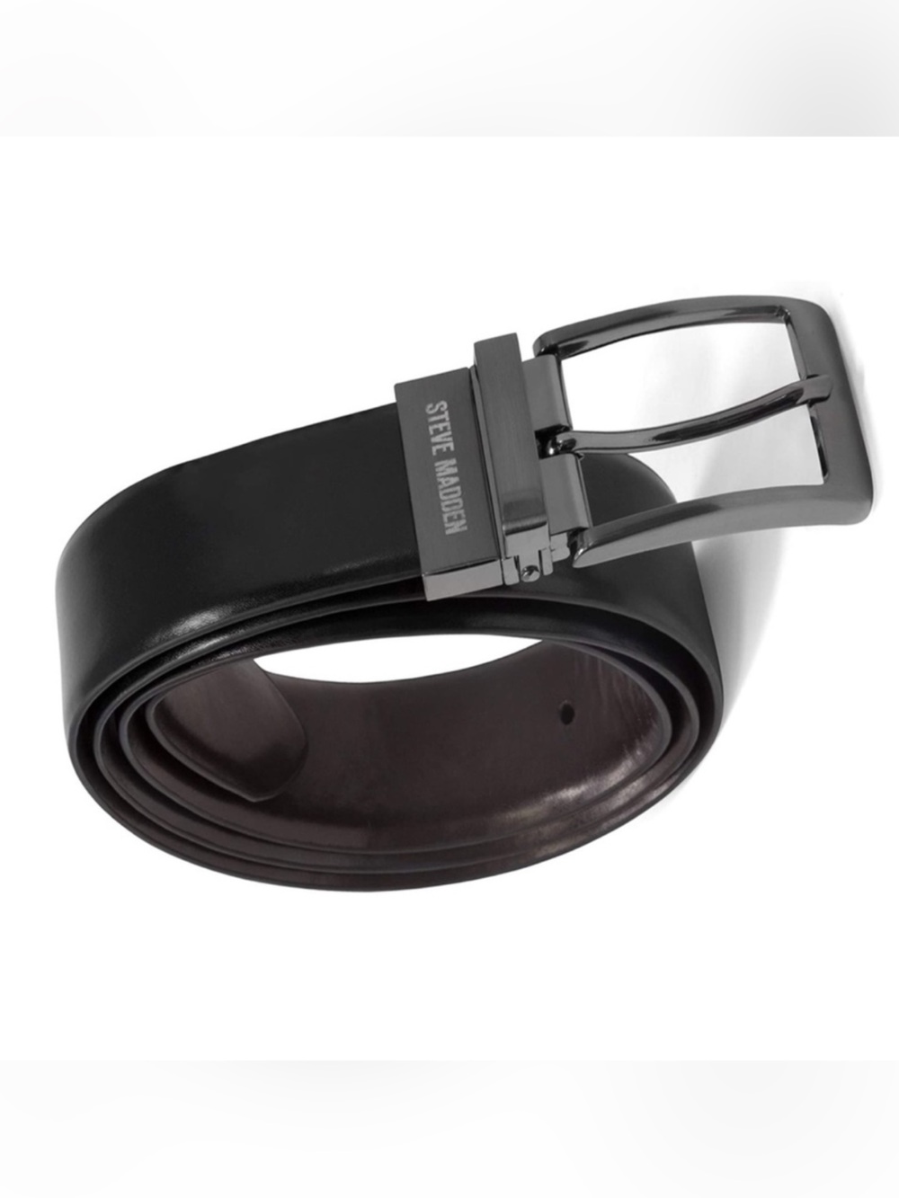 Steve Madden Men’s Reversible Leather Belt - Black/Brown | Size 36